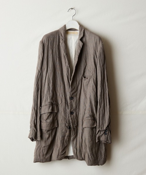 suzuki takayuki（スズキタカユキ）の「long jacket Ⅱ（テーラードジャケット・メンズ・アイボリー/ブラウン・00/01/02）」の2枚目の写真