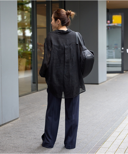 JOURNAL STANDARD（ジャーナルスタンダード）の「ウーリッシュツイルスリットパンツ（スラックス・レディース・ネイビー/チャコールグレー・36/38）」の20枚目の写真