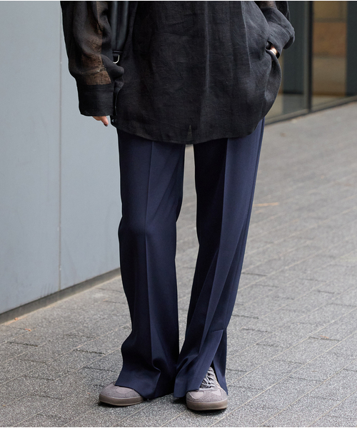 JOURNAL STANDARD（ジャーナルスタンダード）の「ウーリッシュツイルスリットパンツ（スラックス・レディース・ネイビー/チャコールグレー・36/38）」の19枚目の写真