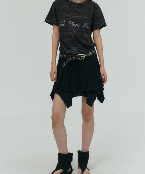 PLACE STUDIO（プレイススタジオ）の「PLACE STUDIO／CAMOロゴスリムT（Tシャツ/カットソー・レディース・グレー/カーキ・FREE）」の8枚目の写真