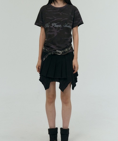 PLACE STUDIO（プレイススタジオ）の「PLACE STUDIO／CAMOロゴスリムT（Tシャツ/カットソー・レディース・グレー/カーキ・FREE）」の10枚目の写真