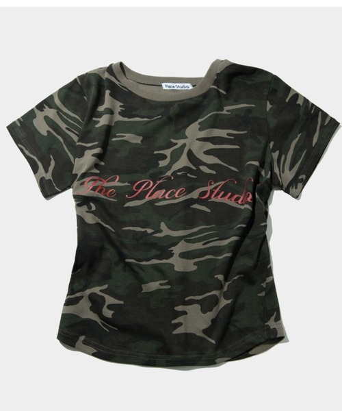 PLACE STUDIO（プレイススタジオ）の「PLACE STUDIO／CAMOロゴスリムT（Tシャツ/カットソー・レディース・グレー/カーキ・FREE）」の16枚目の写真