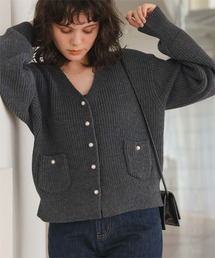 パールボタン」に該当するレディースのカーディガン/ボレロ