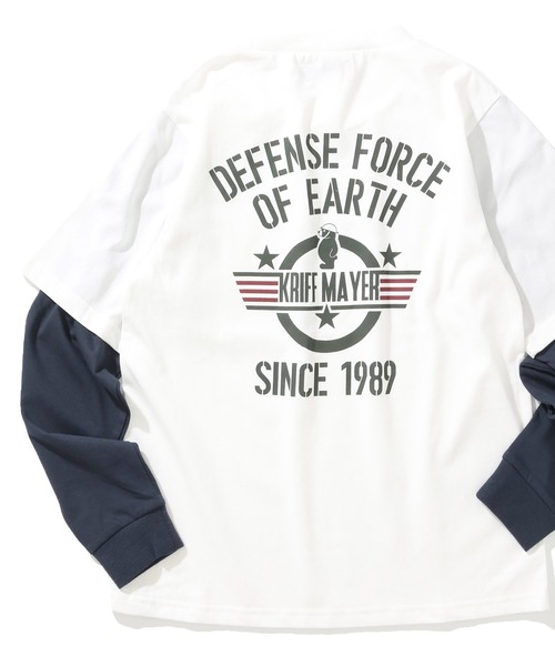 KRIFF MAYER Kid's Collection(クリフメイヤーキッズコレクション)の「【保温機能】ぬくテクJOIN-T(地球防衛軍)(Tシャツ/カットソー・キッズ・オフホワイト/グリーン/レッド/ネイビー・120/130/140/150/160/170)」の2枚目の写真