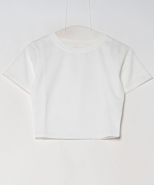 DIP IN CHOCOLATE(ディップインチョコレート)の「コンパクトTシャツ【DIP IN CHOCOLATE】(Tシャツ/カットソー・レディース・ブラック/オフホワイト/ブラウン・F)」の5枚目の写真