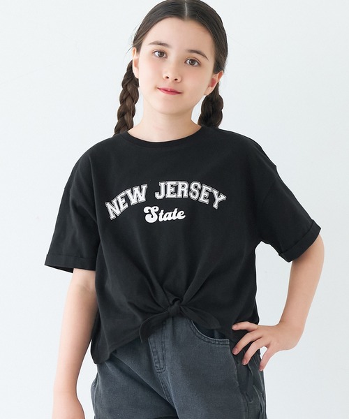 キッズ 裾リボン結びビッグTシャツ（Tシャツ/カットソー）｜coca（coca