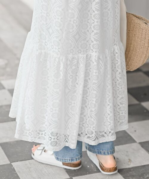 rps(アールピーエス)の「レース生地シャーリング肩リボンワンピース(ワンピース・レディース・ネイビー/オフホワイト/ブラック・フリー)」の12枚目の写真