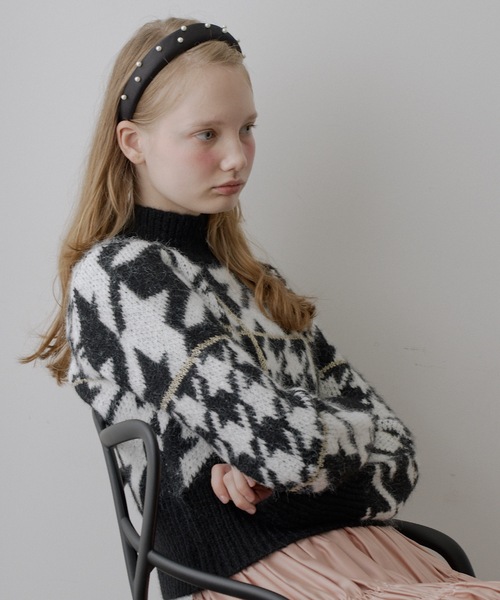 VIOLETTA（ヴィオレッタ）の「千鳥柄ハイネックニット（ニット