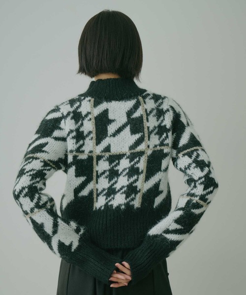 セール】千鳥柄ハイネックニット（ニット/セーター）｜VIOLETTA