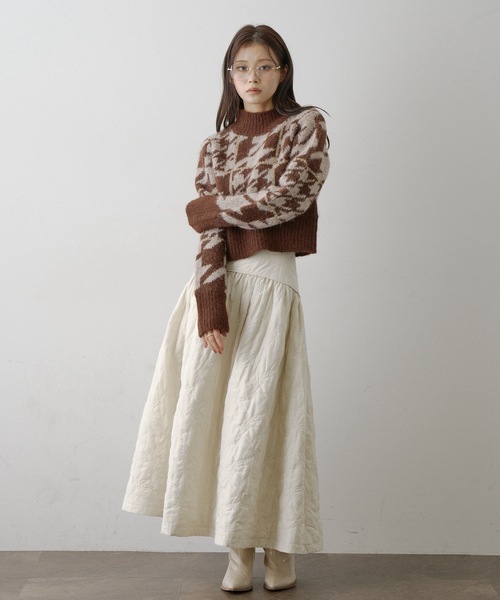 セール】千鳥柄ハイネックニット（ニット/セーター）｜VIOLETTA