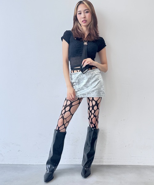 tシャツ 「ラックスラメ」ミニスカート レディース ラックスラメ】ミニスカート（Tシャツ/カットソー）｜Y2K