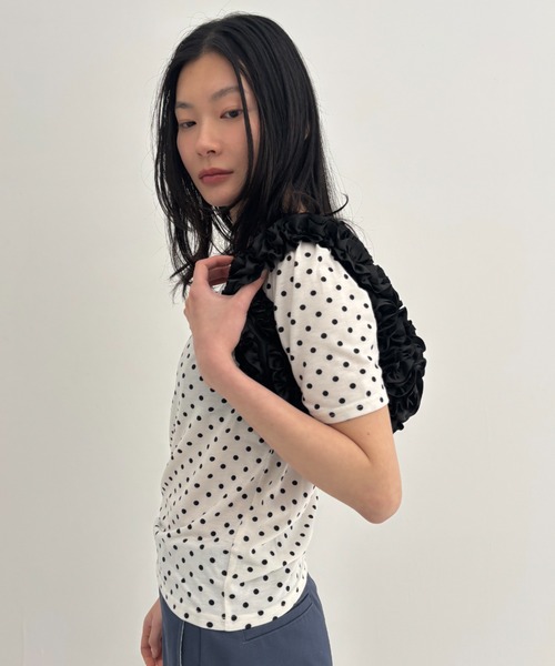FUULLY STUDIO(フーリィーステューディオ)の「サテンフリルミニBAG(ハンドバッグ・レディース・アイボリー/ブラック/レッド・FREE)」の19枚目の写真