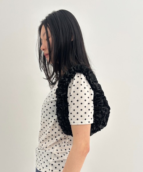 FUULLY STUDIO(フーリィーステューディオ)の「サテンフリルミニBAG(ハンドバッグ・レディース・アイボリー/ブラック/レッド・FREE)」の20枚目の写真