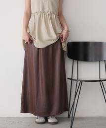【forksy.】バックスリットサテンロングスカート