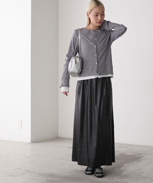 forksy.】バックスリットサテンロングスカート forksy.│MONO
