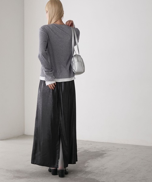 forksy.】バックスリットサテンロングスカート forksy.│MONO-MART