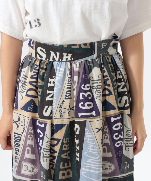 BEAMS BOY（ビームスボーイ）の「【1/15再値下げ】ペナント プリント スカート（スカート・レディース・ブルー/その他1・1/2）」の10枚目の写真