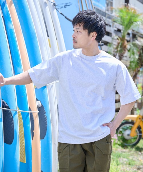 Sunny Smith(サニースミス)の「SunnySmith無地ボディプレーティング天竺Tシャツ(Tシャツ/カットソー・メンズ・チャコール/アッシュグレー/オフホワイト・LARGE/MEDIUM/SMALL)」の1枚目の写真