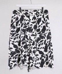mp13984-COW PRINT DOUBLE KNEE SHORT ショートパンツ(DC-SS26-PT-04)