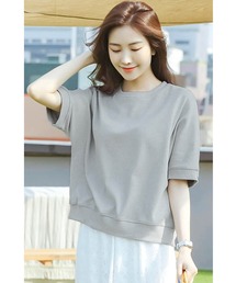 Tシャツ 半袖 夏 レディース 春 大きいサイズ トップス 綿 丸首 大きめ ゆったり カジュアル 涼しい 無地 シンプル 春夏 ブラック ダークグレー グレー グリーン ホワイト 黒 灰色 白 緑