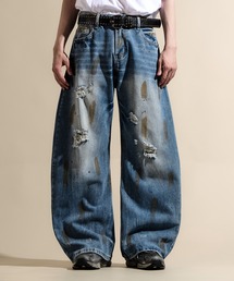 CALIFORNIA OUTFITTERS（カリフォルニア アウトフィッターズ）の「7E9 ダメージ加工 ヴィンテージ風 クラッシュバレルレッグパンツ（デニムパンツ・メンズ）」