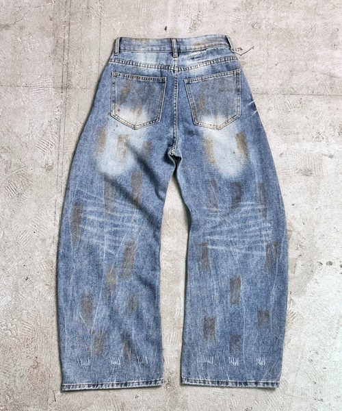 CALIFORNIA OUTFITTERS(カリフォルニア アウトフィッターズ)の「7E9 ヴィンテージ風 クラッシュ バレルレッグパンツ(デニムパンツ・メンズ・ブルー・S/M/L)」の6枚目の写真