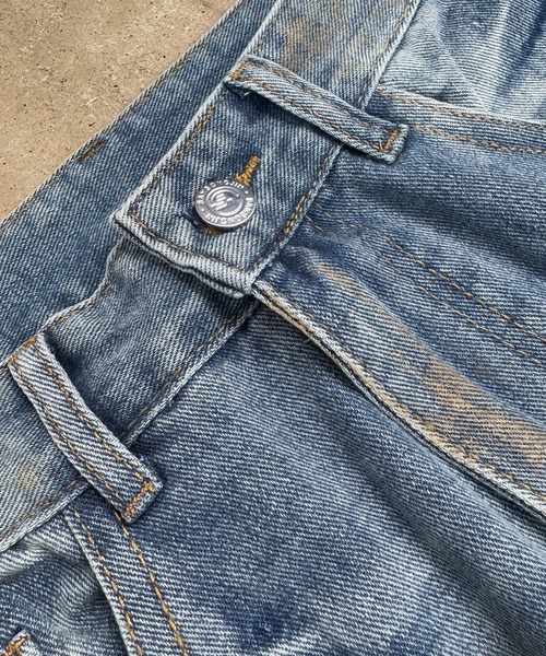 CALIFORNIA OUTFITTERS(カリフォルニア アウトフィッターズ)の「7E9 ヴィンテージ風 クラッシュ バレルレッグパンツ(デニムパンツ・メンズ・ブルー・S/M/L)」の7枚目の写真
