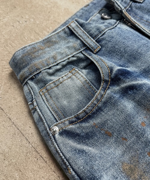 CALIFORNIA OUTFITTERS(カリフォルニア アウトフィッターズ)の「7E9 ヴィンテージ風 クラッシュ バレルレッグパンツ(デニムパンツ・メンズ・ブルー・S/M/L)」の9枚目の写真
