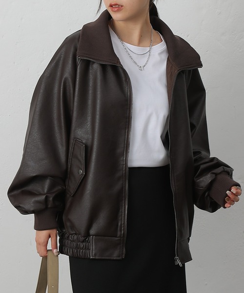 セール】フェイクレザーMA-1（ブルゾン）｜COLONY 2139（コロニー