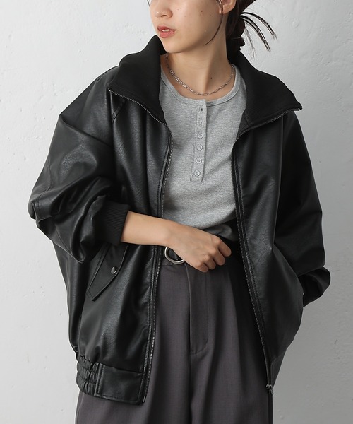 セール】フェイクレザーMA-1（ライダースジャケット）｜COLONY 2139