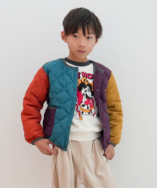 BREEZE（ブリーズ）の「【洗える】インナーキルトジャケット（ブルゾン・キッズ・レインボー/チェック/ピンク/カーキ/ブラック/ベージュ・90/100/110/120/130/140/160/150）」の22枚目の写真