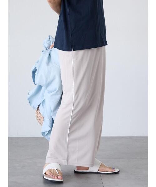 Lugnoncure（ルノンキュール）の「サイドラインジョーゼットナロースカート（スカート・レディース・ベージュ/グレー/ブラック・F）」の3枚目の写真