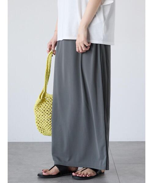 Lugnoncure（ルノンキュール）の「サイドラインジョーゼットナロースカート（スカート・レディース・ベージュ/グレー/ブラック・F）」の2枚目の写真