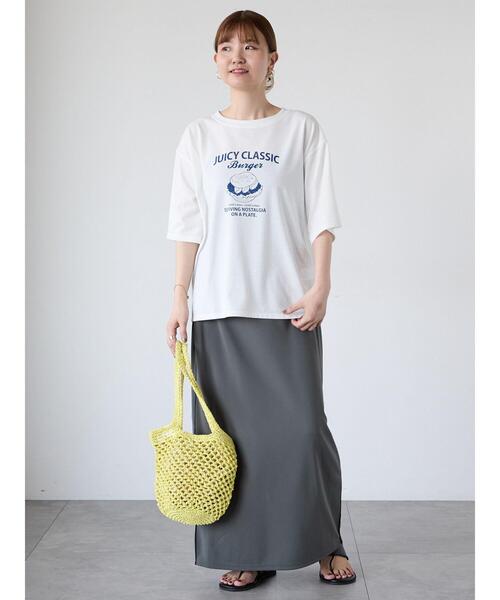 Lugnoncure（ルノンキュール）の「サイドラインジョーゼットナロースカート（スカート・レディース・ベージュ/グレー/ブラック・F）」の21枚目の写真