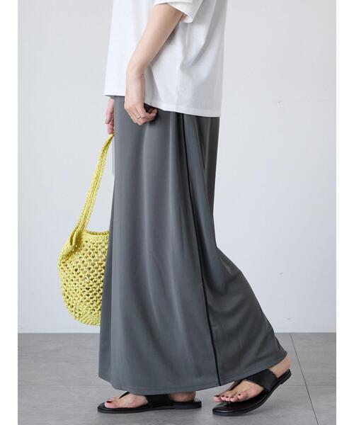 Lugnoncure（ルノンキュール）の「サイドラインジョーゼットナロースカート（スカート・レディース・ベージュ/グレー/ブラック・F）」の9枚目の写真