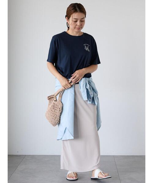 Lugnoncure（ルノンキュール）の「サイドラインジョーゼットナロースカート（スカート・レディース・ベージュ/グレー/ブラック・F）」の10枚目の写真