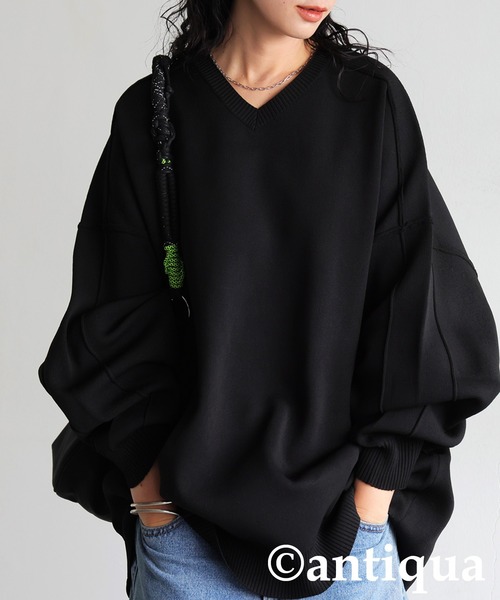 antiqua（アンティカ）の「スポンジニット（ニット/セーター・レディース・ブラック/ブルー/ベージュ/レッド・ONESIZE）」の2枚目の写真