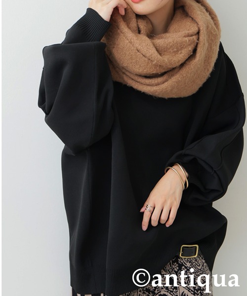 antiqua（アンティカ）の「スポンジニット（ニット/セーター・レディース・ブラック/ブルー/ベージュ/レッド・ONESIZE）」の10枚目の写真