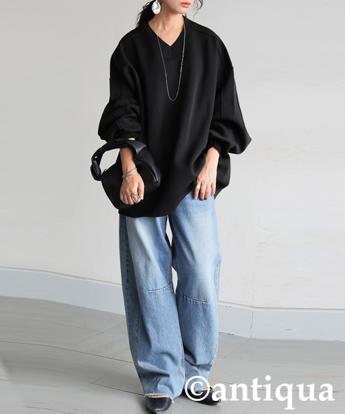 antiqua（アンティカ）の「スポンジニット（ニット/セーター・レディース・ブラック/ブルー/ベージュ/レッド・ONESIZE）」の13枚目の写真