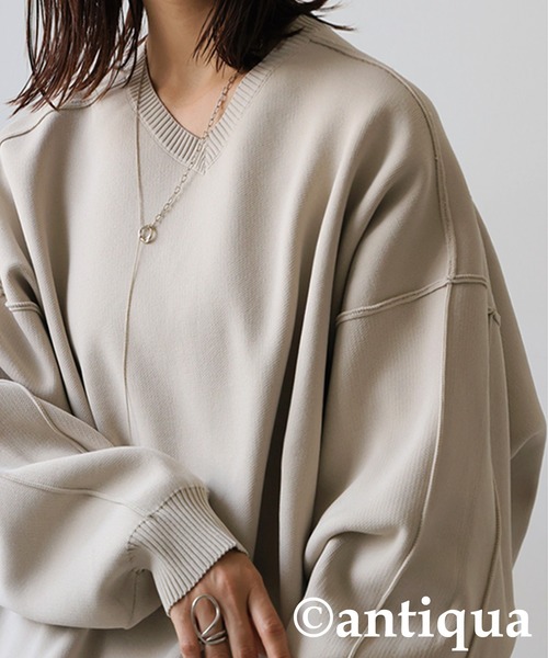 antiqua（アンティカ）の「スポンジニット（ニット/セーター・レディース・ブラック/ブルー/ベージュ/レッド・ONESIZE）」の17枚目の写真