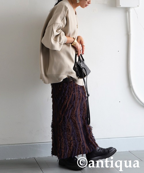 antiqua（アンティカ）の「スポンジニット（ニット/セーター・レディース・ブラック/ブルー/ベージュ/レッド・ONESIZE）」の21枚目の写真