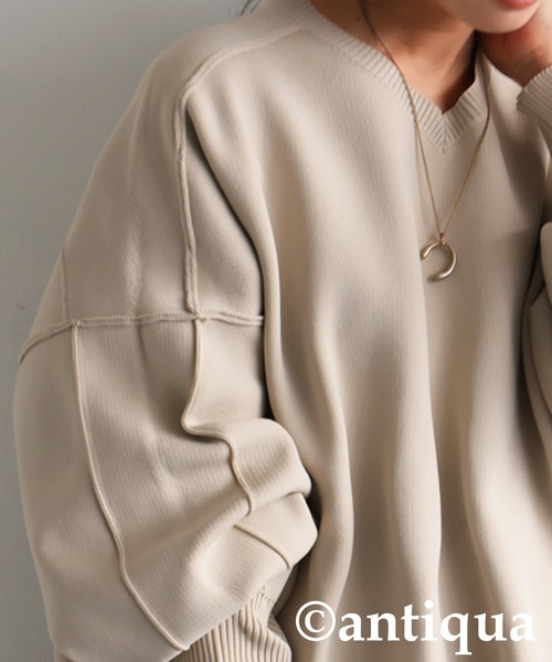 antiqua（アンティカ）の「スポンジニット（ニット/セーター・レディース・ブラック/ブルー/ベージュ/レッド・ONESIZE）」の22枚目の写真