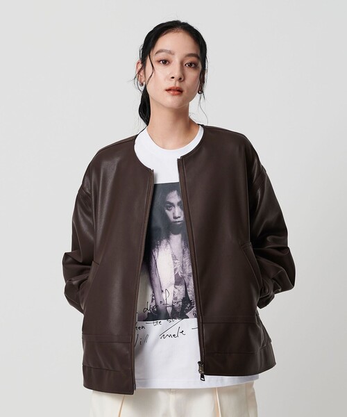 BEAUTY&YOUTH UNITED ARROWS(ビューティーアンドユースユナイテッドアローズ)の「【WEB限定】レザーライク 2WAYブルゾン(ブルゾン・レディース・ダークブラウン/ブラック・FREE)」の18枚目の写真