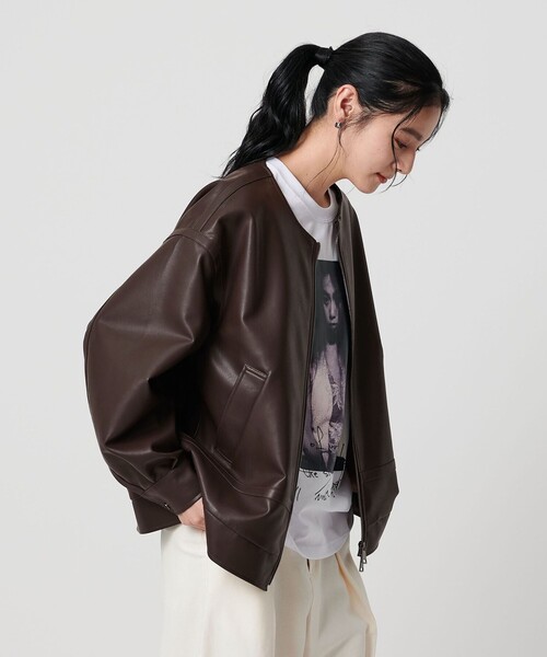BEAUTY&YOUTH UNITED ARROWS レザー MIL ブルゾン BEAUTY&YOUTH UNITED ARROWS（ビューティーアンドユースユナイテッド