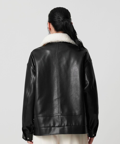 BEAUTY&YOUTH UNITED ARROWS(ビューティーアンドユースユナイテッドアローズ)の「【WEB限定】レザーライク 2WAYブルゾン(ブルゾン・レディース・ダークブラウン/ブラック・FREE)」の14枚目の写真