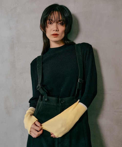 LEPSIM（レプシィム）の「12ゲージ袖配色プルオーバー2　497490（ニット/セーター・レディース・グレー×サックスブルー/グレー×ピンク/ホワイト×レッド/ブラック×レッド/ブラック×グリーン/ブラック×イエロー/ブラウン系その他・FREE）」の4枚目の写真