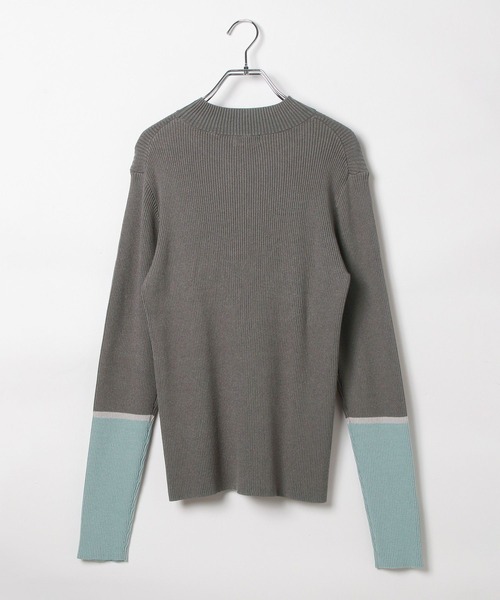 LEPSIM（レプシィム）の「12ゲージ袖配色プルオーバー2　497490（ニット/セーター・レディース・グレー×サックスブルー/グレー×ピンク/ホワイト×レッド/ブラック×レッド/ブラック×グリーン/ブラック×イエロー/ブラウン系その他・FREE）」の21枚目の写真
