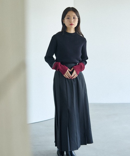 LEPSIM（レプシィム）の「12ゲージ袖配色プルオーバー2　497490（ニット/セーター・レディース・グレー×サックスブルー/グレー×ピンク/ホワイト×レッド/ブラック×レッド/ブラック×グリーン/ブラック×イエロー/ブラウン系その他・FREE）」の10枚目の写真