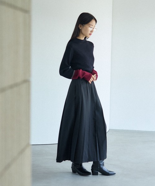 LEPSIM（レプシィム）の「12ゲージ袖配色プルオーバー2　497490（ニット/セーター・レディース・グレー×サックスブルー/グレー×ピンク/ホワイト×レッド/ブラック×レッド/ブラック×グリーン/ブラック×イエロー/ブラウン系その他・FREE）」の13枚目の写真