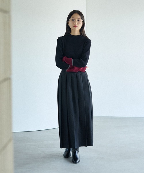 LEPSIM（レプシィム）の「12ゲージ袖配色プルオーバー2　497490（ニット/セーター・レディース・グレー×サックスブルー/グレー×ピンク/ホワイト×レッド/ブラック×レッド/ブラック×グリーン/ブラック×イエロー/ブラウン系その他・FREE）」の14枚目の写真